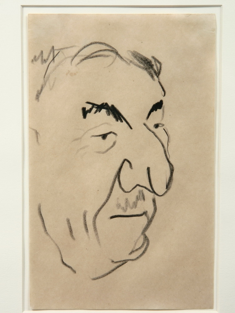 Appraisal: CONTE CRAYON DRAWING - Croquis Portrait of Fernand Leger by