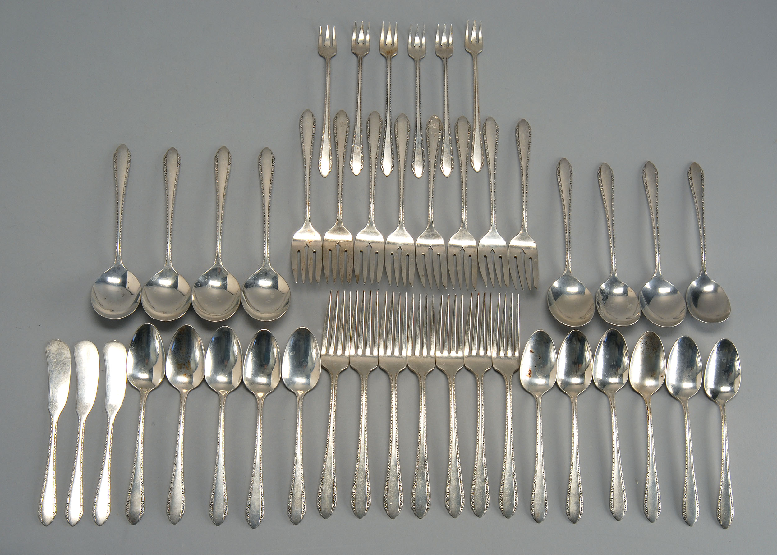 Appraisal: STERLING SILVER PARTIAL FLATWARE SET BY ROYAL CREST In the