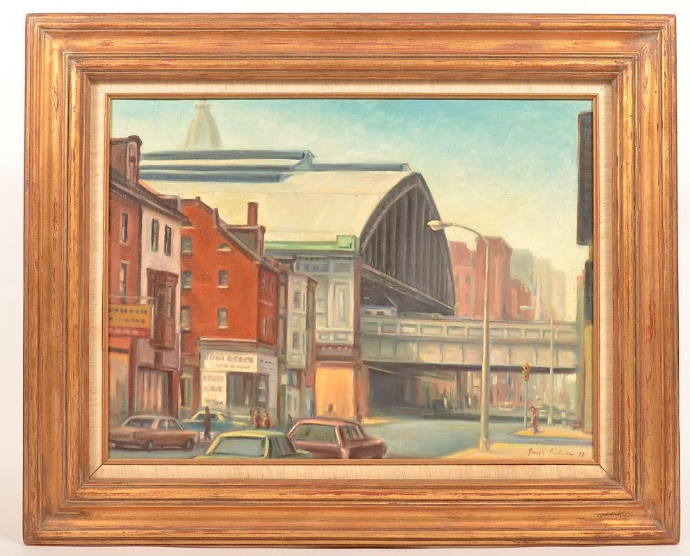 Appraisal: J Cashore Painting of Reading Terminal Phila Oil on Canvas