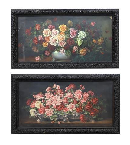 Appraisal: lot of Framed floral still life prints one signed lower