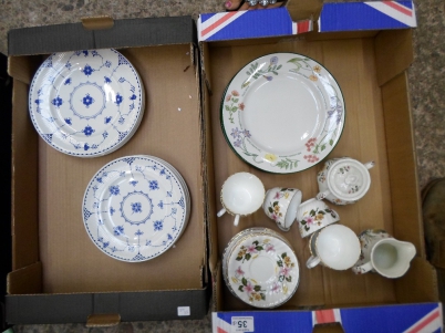 Appraisal: Two Trays comprising Masons Denmark Plates Adams China Floral Tea