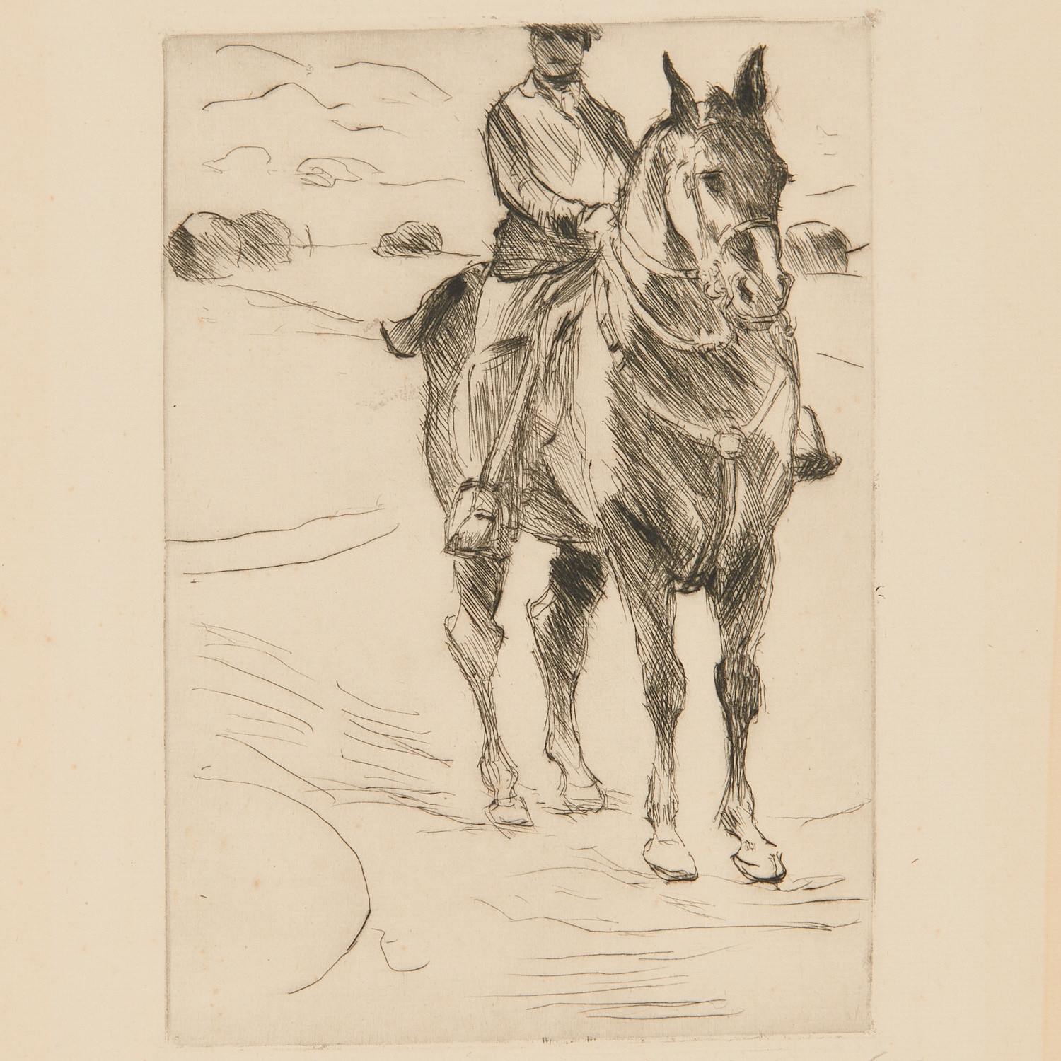 Appraisal: LOVIS CORINTH DRYPOINT Lovis Corinth German - Reiter II Equestrian