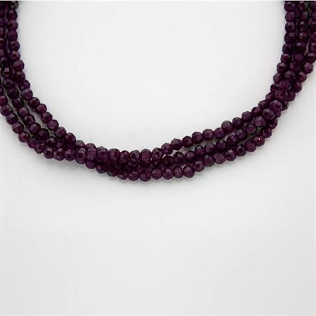 Appraisal: Triple Strand Faceted Garnet Bead Necklace with Gold Cabochon Citrine