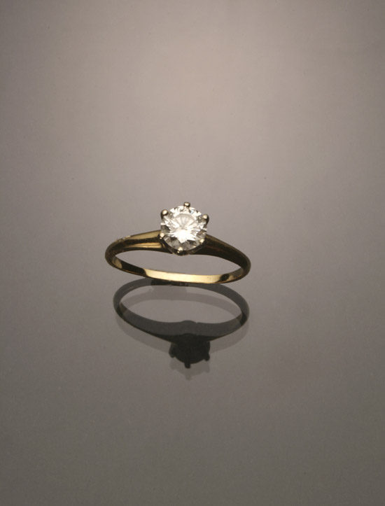 Appraisal: -Karat Yellow and White-Gold Solitaire Diamond Ring Set with one