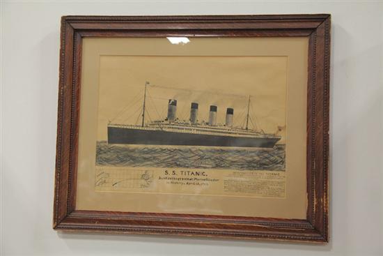 Appraisal: S S TITANIC ILLUSTRATION BY WILFRID L MILLS AMERICAN TH