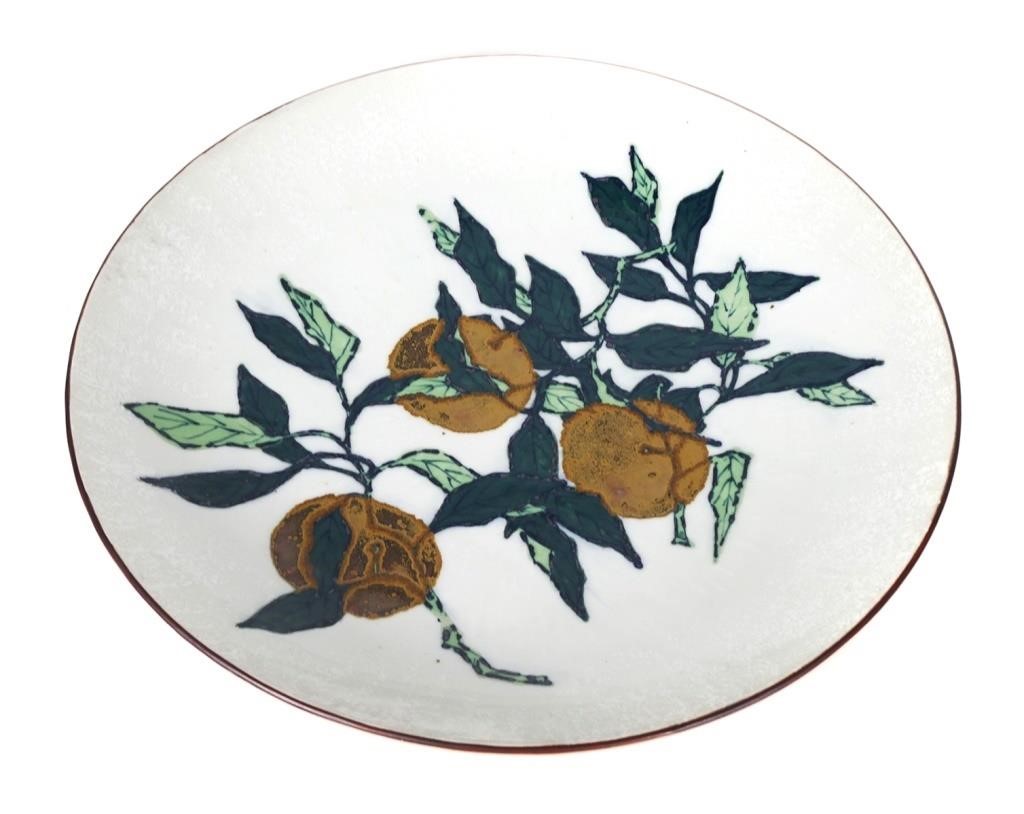 Appraisal: JAPANESE HAND ENAMELED CHARGER SIGNEDLarge diameter Japanese porcelain charger decorated