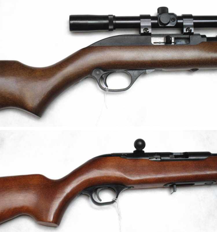 Appraisal: TWO CALIBER RIFLES Marlin model semi automatic hardwood stock barrel