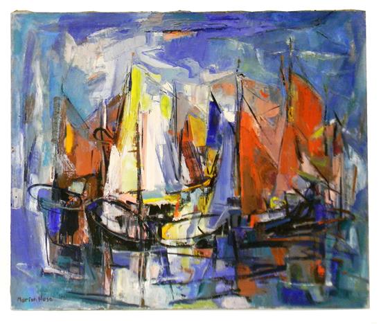 Appraisal: Marion Huse American - Colored Sails of Brittany oil on