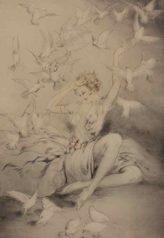 Appraisal: ICART Louis American - ''White Wings'' Color Etching '' x