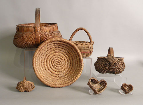 Appraisal: Group of seven baskets th thc largest - dia