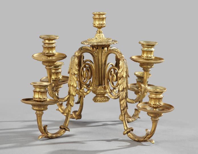 Appraisal: Napoleon III Gilt-Bronze Seven-Light Candlearm third quarter th century in