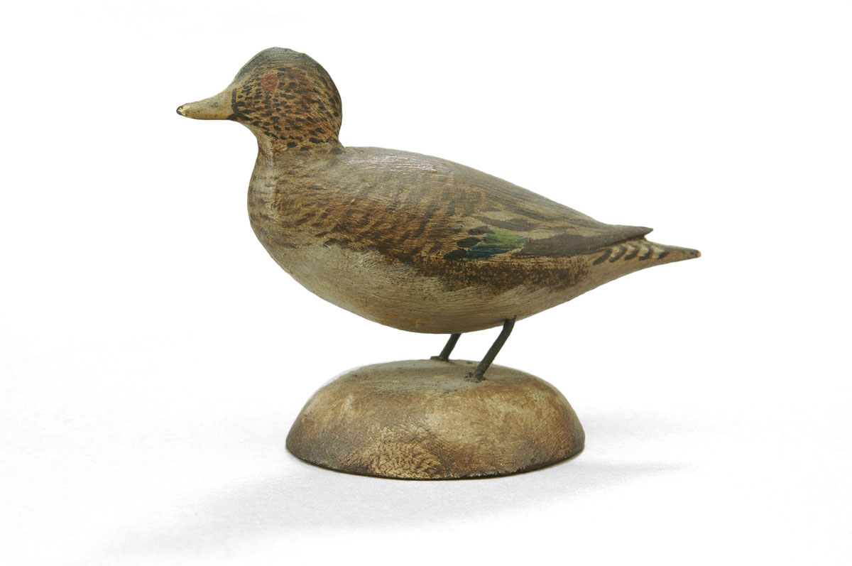 Appraisal: A ELMER CROWELL - CARVED AND PAINTED WIDGEON HEN On