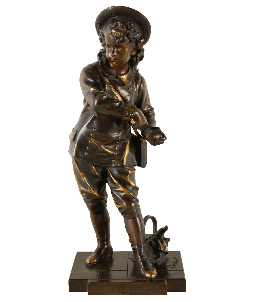 Appraisal: EUTROPE BOURET - SORTIE DE L'ECOLEbronze signed on base Condition