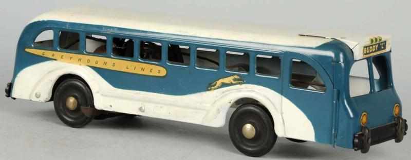 Appraisal: Pressed Steel Buddy L Greyhound Bus Wind-Up Toy American Unusual