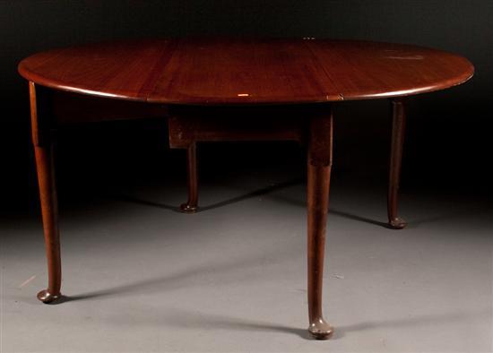 Appraisal: George II carved mahogany drop-leaf table mid th century in