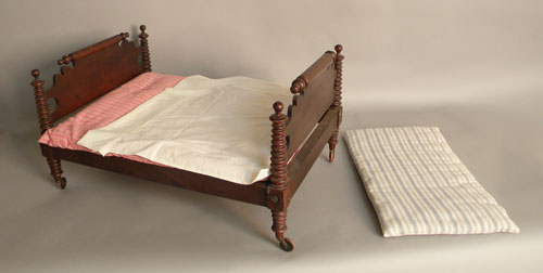 Appraisal: Victorian spool doll bed h w d