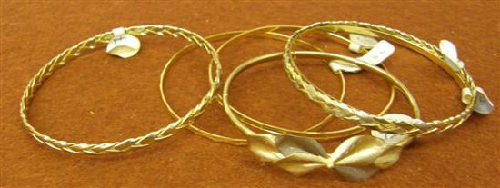 Appraisal: Six hallmarked ct gold bangles