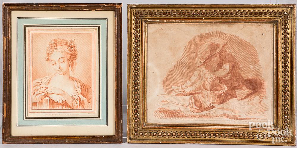 Appraisal: Three sepia engravings Three sepia engravings to include Francois Boucher