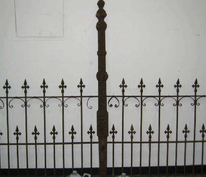 Appraisal: MID- TH CENTURY CAST AND WROUGHT IRON FENCE Comprising seventeen