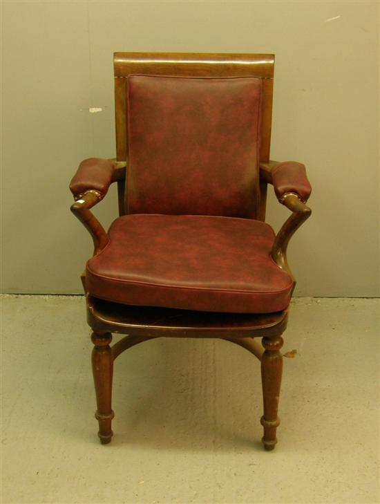 Appraisal: th century mahogany desk chair PROVENANCE Brookwood Hospital