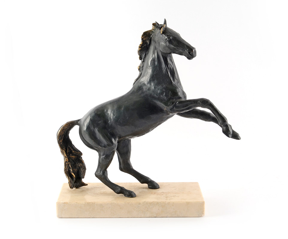 Appraisal: FALKENBERG REARING STALLION BRONZE SCULPTURE '' h incised signature stamped