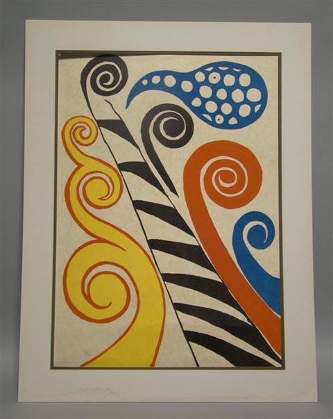 Appraisal: ALEXANDER CALDER AMERICAN - FIESTA Color lithograph x in sight