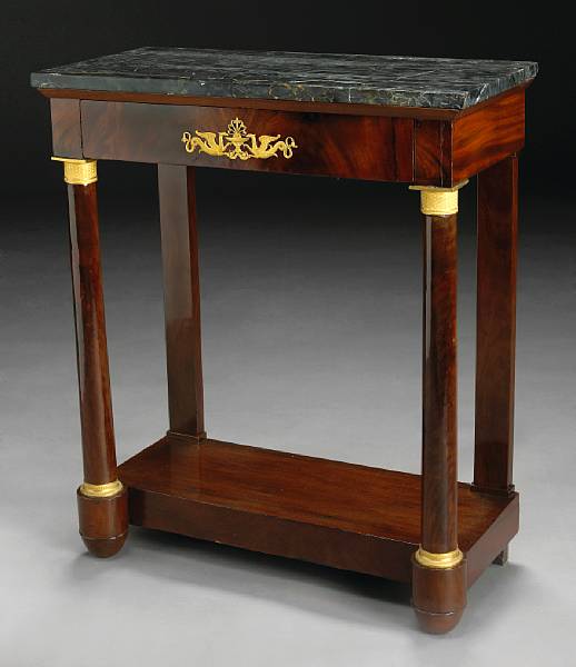 Appraisal: An Empire mahogany console table early th century height in