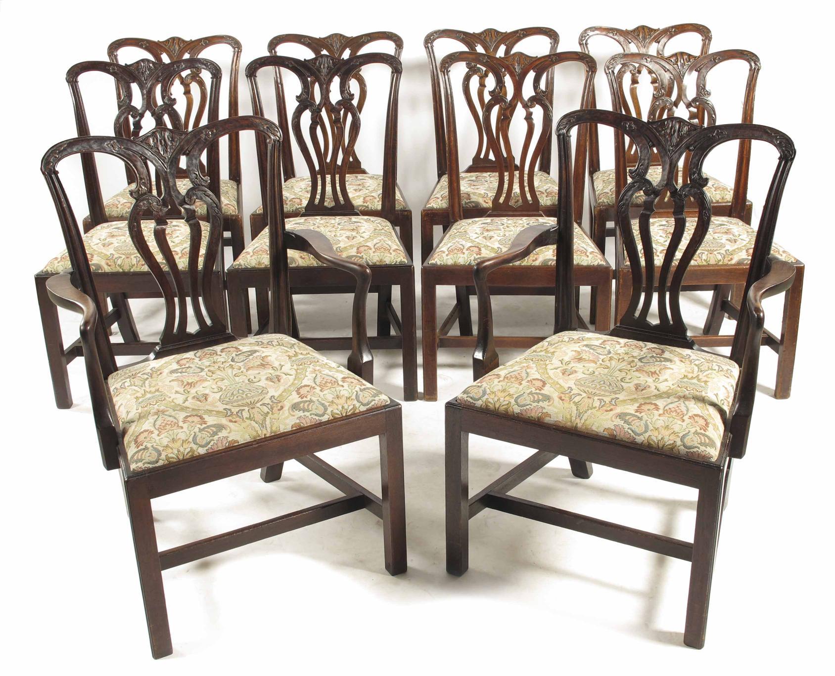 Appraisal: A matched set of ten mahogany dining chairs