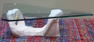 Appraisal: Italian Moderne style glass top coffee table having a triangular