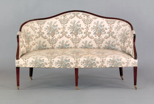 Appraisal: George III mahogany small sofa late th c the enclosed