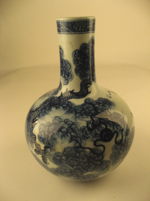 Appraisal: A Chinese Blue and White Porcelain Bottle Vase with a