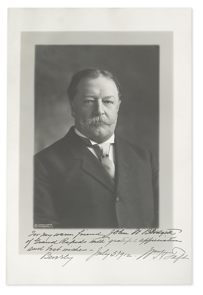 Appraisal: TAFT WILLIAM HOWARD Photograph Signed and Inscribed as President For