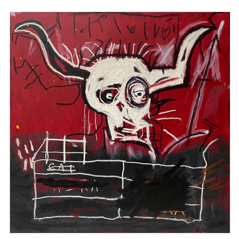 Appraisal: After Jean-Michel Basquiat After Jean-Michel Basquiat oil painting on canvas