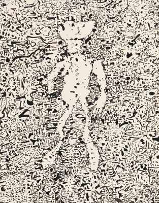 Appraisal: Jean Dubuffet French - Personage dans un passage Ink on