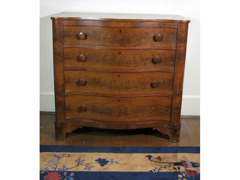 Appraisal: Chest of Drawers American mid th c mahogany and highly