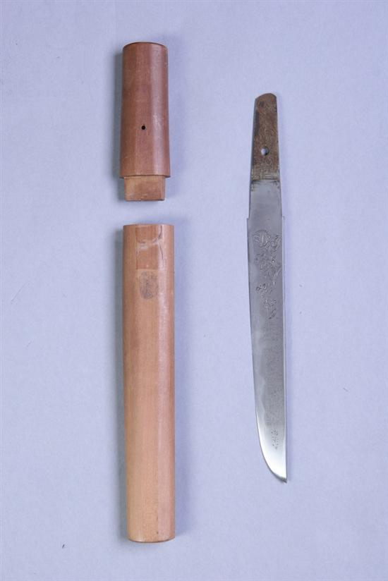 Appraisal: JAPANESE DAGGER TANTO Shin-shinto sword period th century In shirasaya