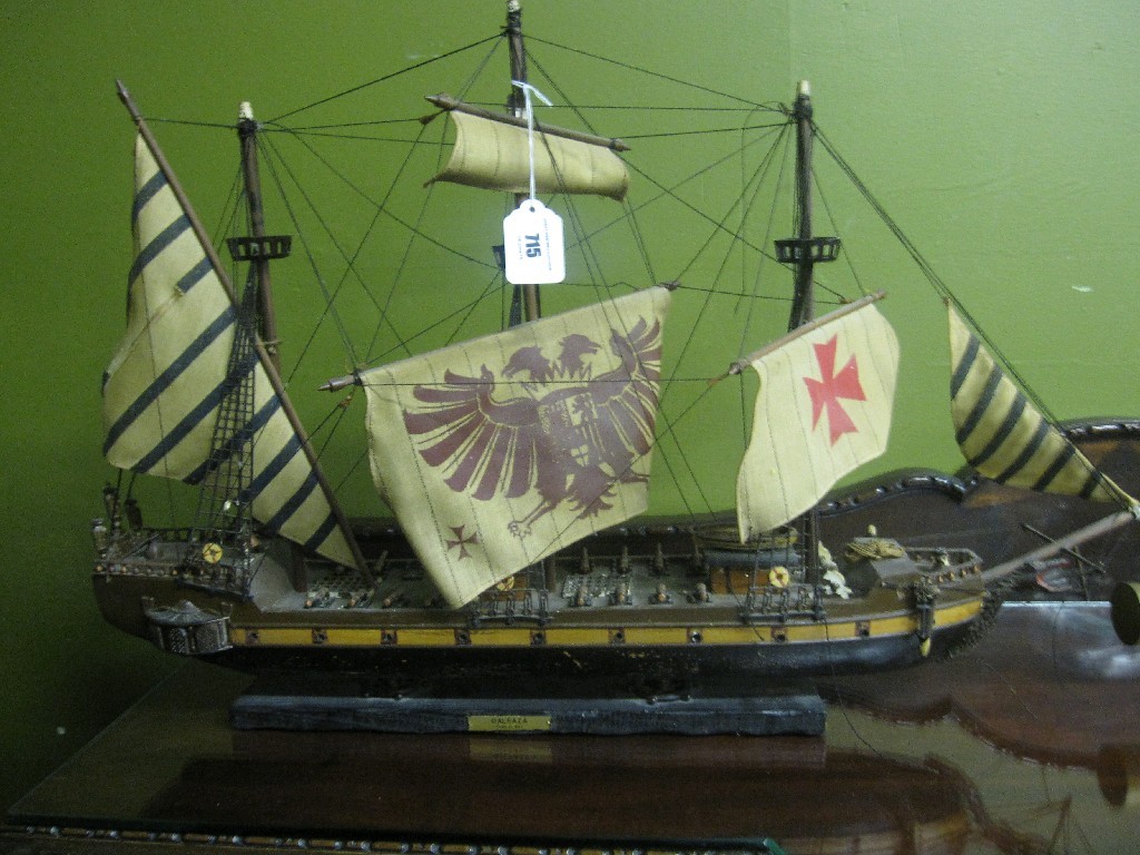 Appraisal: Lot comprising two model ships and a ship in a