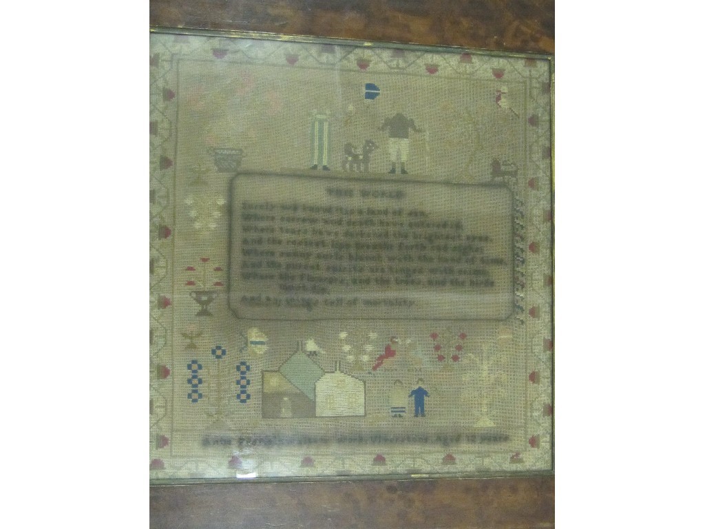 Appraisal: A Victorian wool work sampler woven by Anne Poslethwait Ulverston