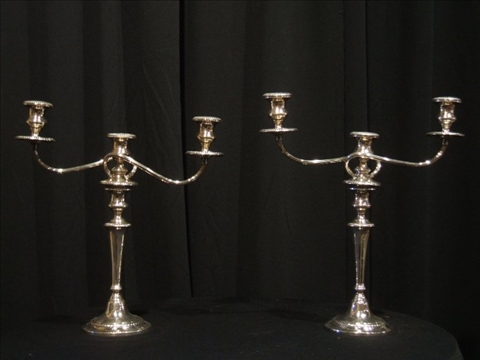 Appraisal: PAIR OF GORHAM SILVER CANDLESTICKS Of traditional shape with matching