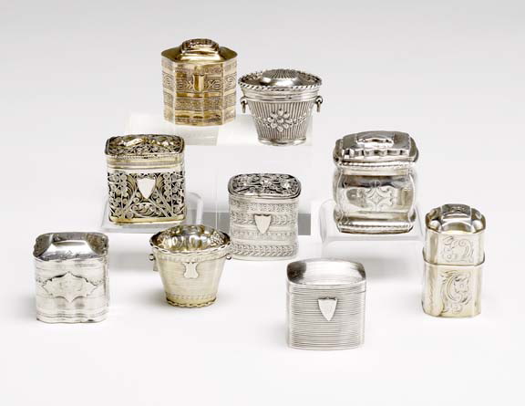 Appraisal: Three Small th-Century Dutch Silver Boxes including a first standard