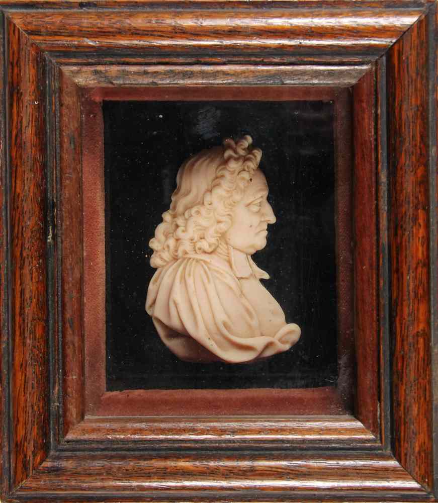 Appraisal: WAX PROFILE RELIEF PORTRAIT OF A GENTLEMAN- English circa framed