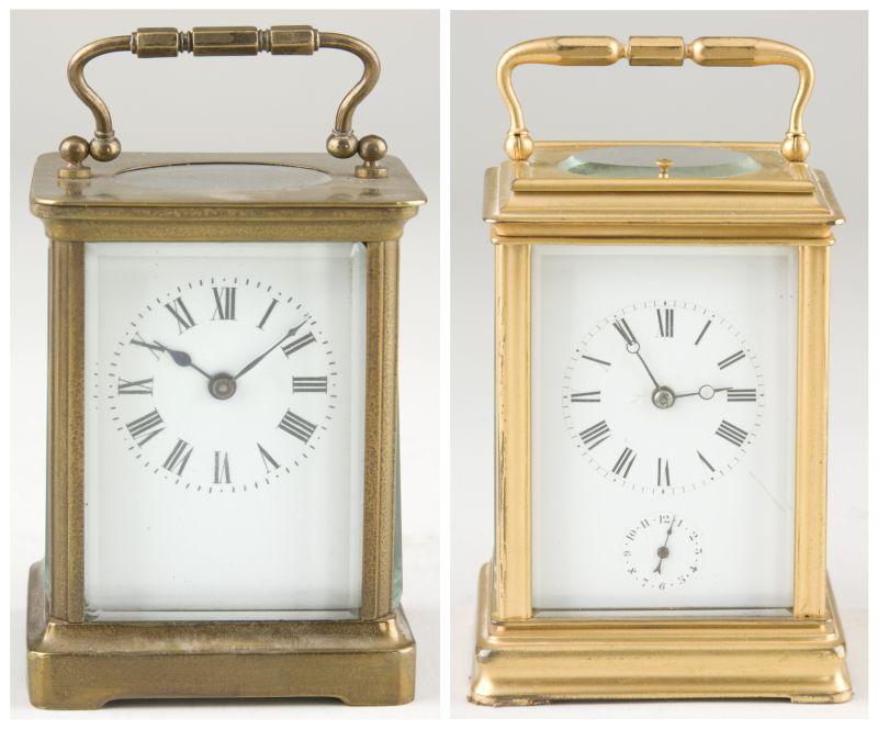 Appraisal: Two Early th Century Carriage Clocks both with brass frames