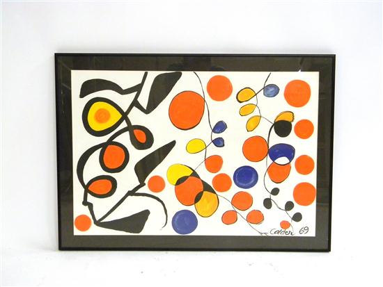 Appraisal: Alexander Calder - lithograph abstract circles framed under glass ss