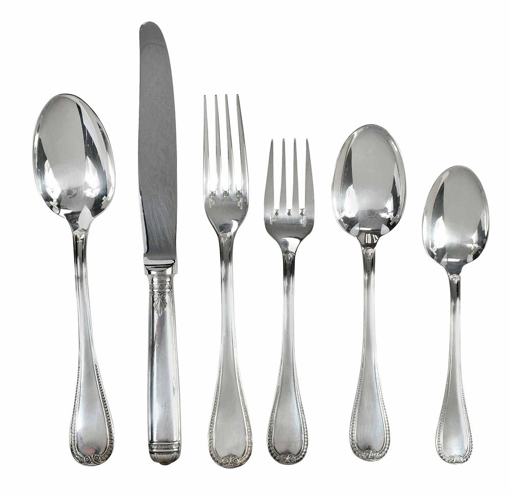 Appraisal: Christofle Silver Plate Flatware Pieces French th century Malmaison pattern