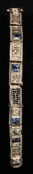 Appraisal: Platinum Diamond Sapphire Bracelet Description Weight dwt Condition Excellent Size