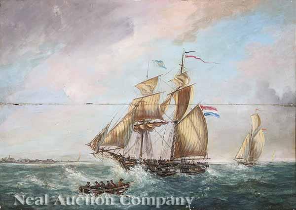 Appraisal: J H van Vithoem Dutch th c Ships Coming to