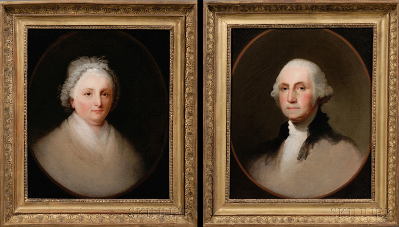 Appraisal: Attributed to Jane Stuart American - Pair of Portraits George