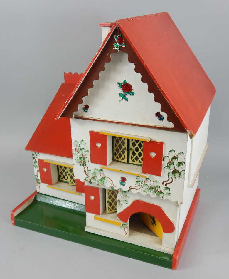 Appraisal: A mid thC painted dolls' house in the form of