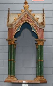 Appraisal: A Christian Shrine with four faux marble columns on an