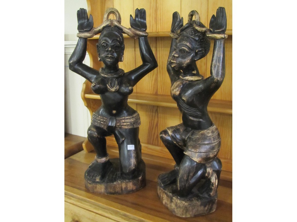 Appraisal: Pair of African tribal figures